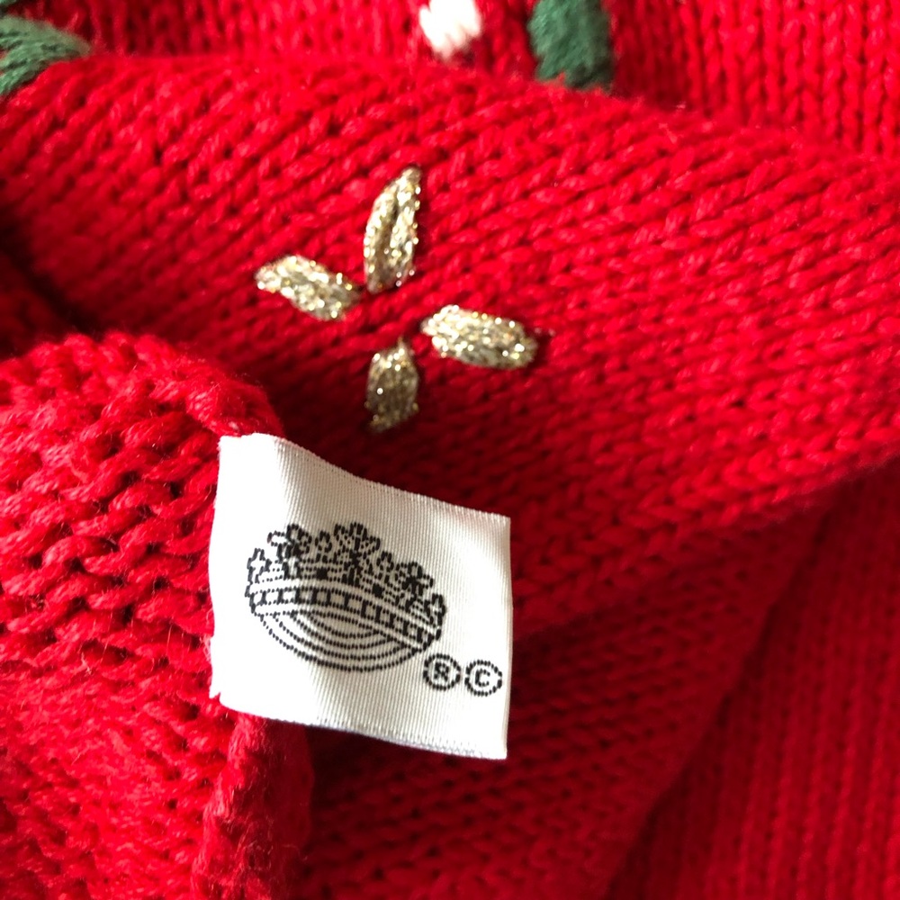 VTG Metropolitan 10001 Red Ugly Christmas Pullover Sweater Rosettes & Ribbons L - Picture 13 of 14